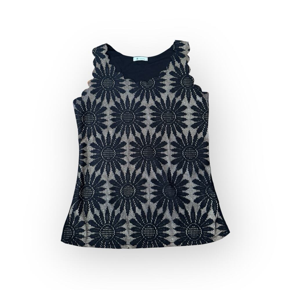 Valentine Sunflower Mesh Tank Sheer Back Black Gold Gothic Dark Academia Small